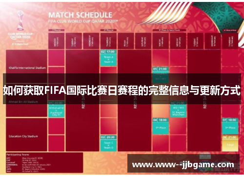 如何获取FIFA国际比赛日赛程的完整信息与更新方式 如何获取FIFA国际比赛日赛程的完整信息与更新方式